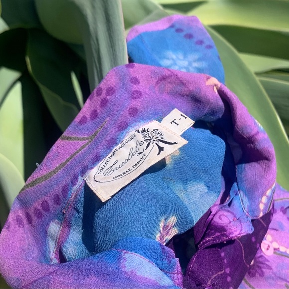 SOLD Purple Paisley Hippie Button Up - Picture 3 of 4